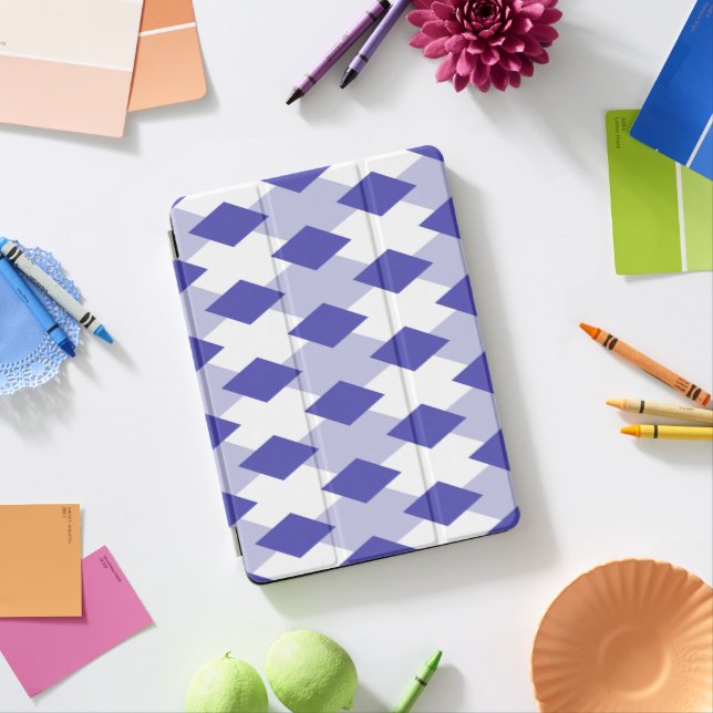 Argyle Plaid Pattern_4A46B0 iPad Pro Cover (Desk)