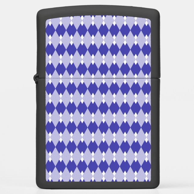 Argyle Plaid Pattern_4A46B0 Zippo Lighter (Front)