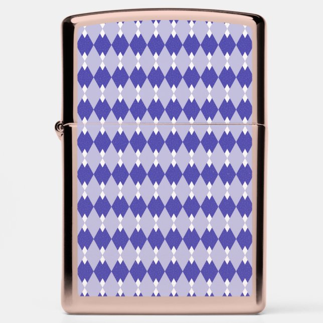 Argyle Plaid Pattern_4A46B0 Zippo Lighter (Front)