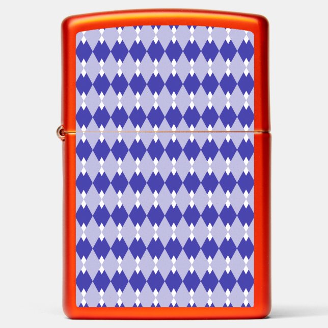 Argyle Plaid Pattern_4A46B0 Zippo Lighter (Front)