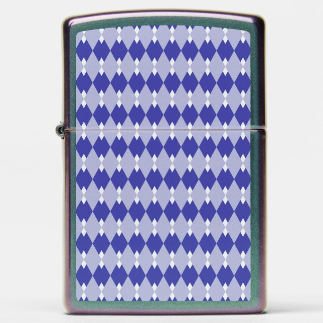 Argyle Plaid Pattern_4A46B0 Zippo Lighter (Front)