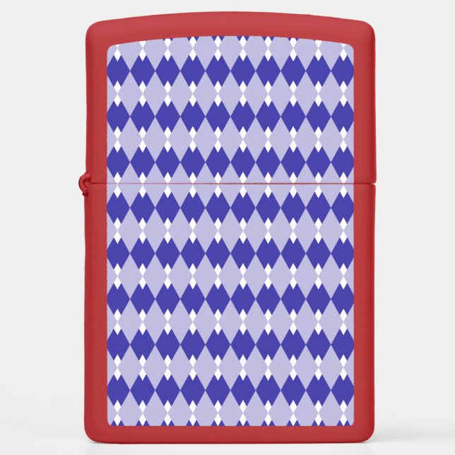 Argyle Plaid Pattern_4A46B0 Zippo Lighter (Front)
