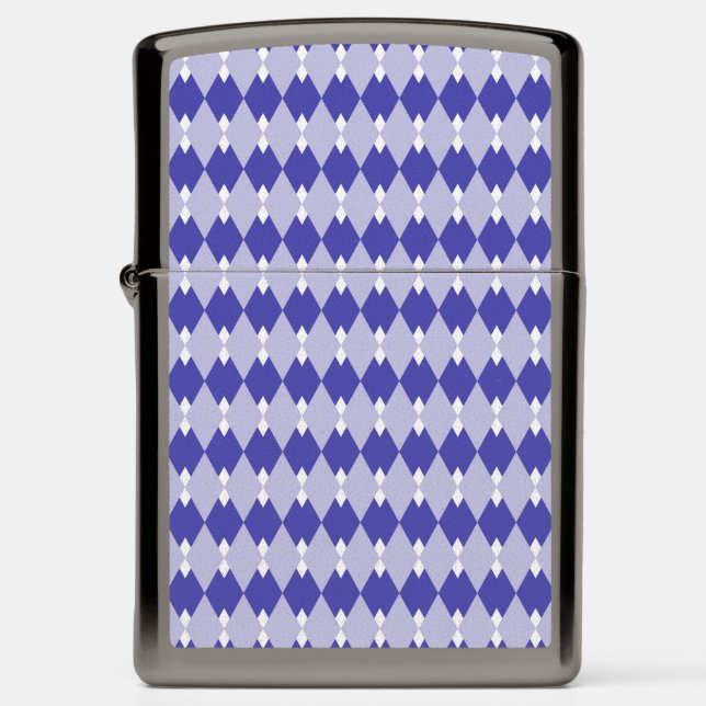 Argyle Plaid Pattern_4A46B0 Zippo Lighter (Front)
