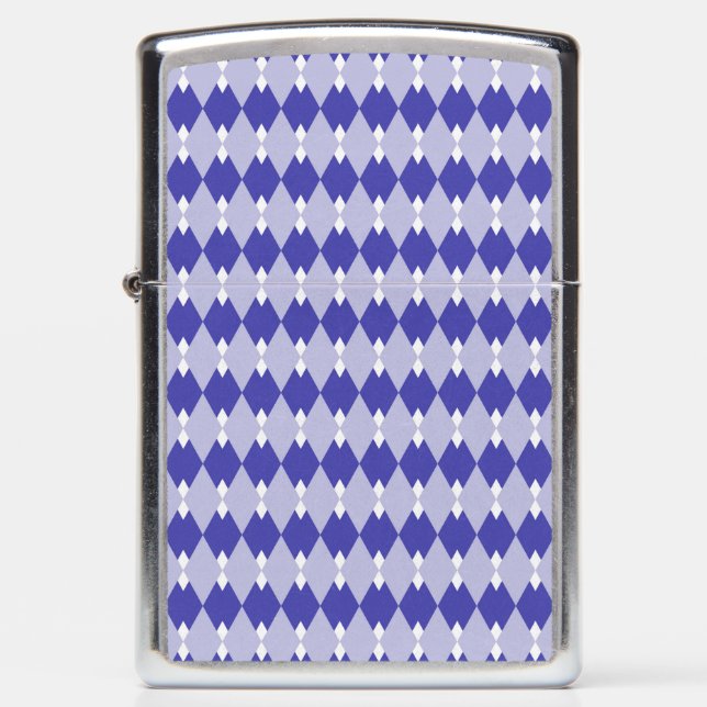 Argyle Plaid Pattern_4A46B0 Zippo Lighter (Front)