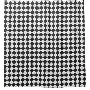 Argyle plaid. Scottish pattern in white and black  Shower Curtain