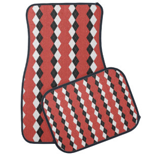 Argyle plaid. Scottish pattern in white, black an Car Floor Mat