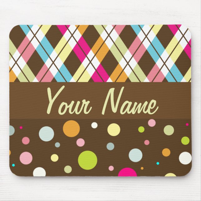 Argyle Polka Dots Mouse Pad (Front)