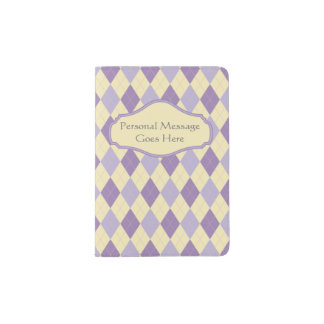 Argyle Purple, Lavendar, Cream Passport Holder