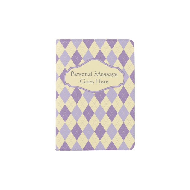 Argyle Purple, Lavendar, Cream Passport Holder (Front)