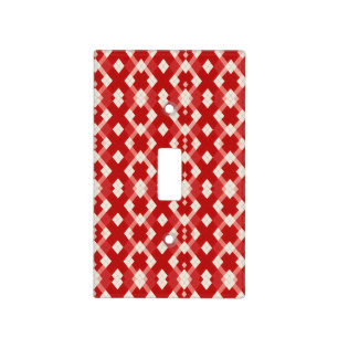 Argyle, red white pink Valentine's day Light Switch Cover