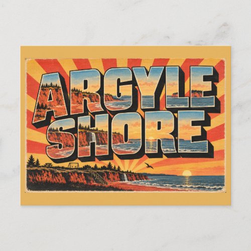 Argyle Shore PEI Red Cliffs Sand Beach Art Postcard