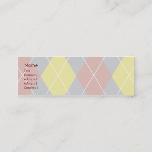 Customizable Argyle - Skinny Business Card Templates