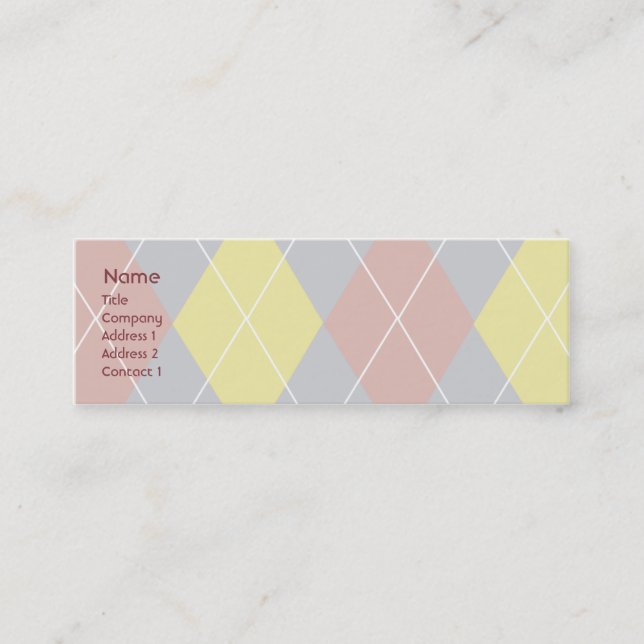Argyle - Skinny Mini Business Card (Front)