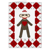 Argyle Sock Monkey Love Blank Card (Front)