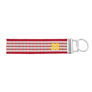 Argyle Sports NUMBER Team School Spirit Fun Wrist Keychain