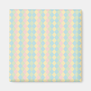 Argyle spring/Easter pastel colored pattern Magnet