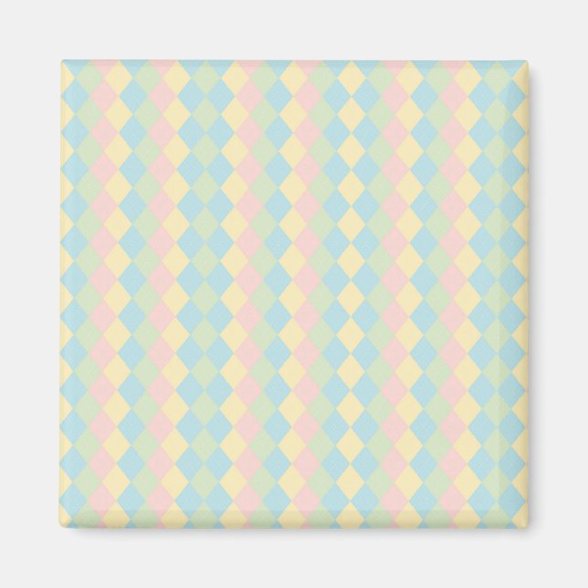 Argyle spring/Easter pastel colored pattern Magnet (Front)