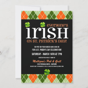 Argyle St. Patricks Day Party Invitations