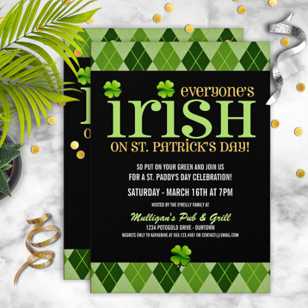 Argyle St. Patricks Day Party Invitations