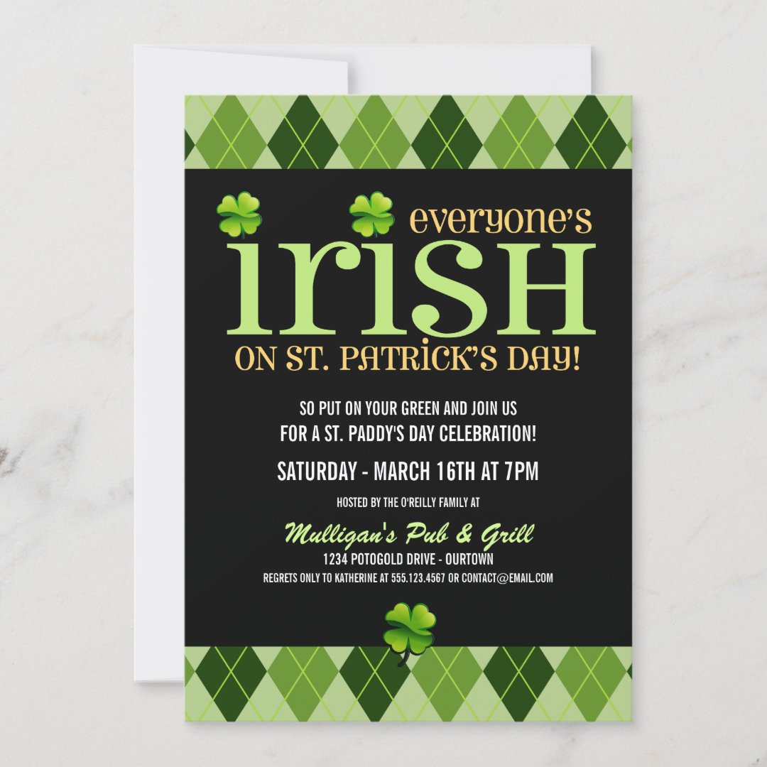 st patricks day party invite language