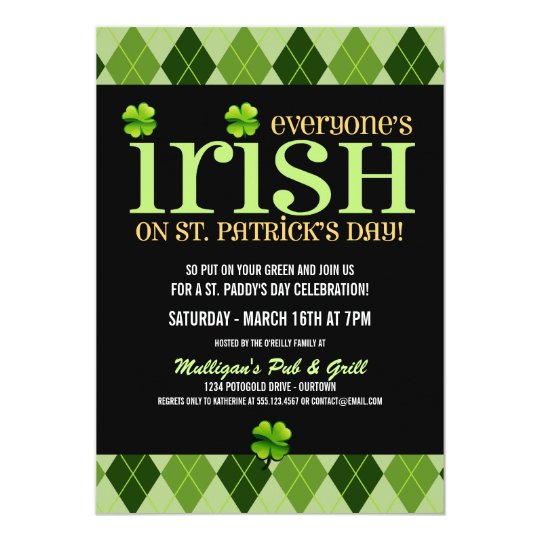Argyle St. Patricks Day Party Invitations