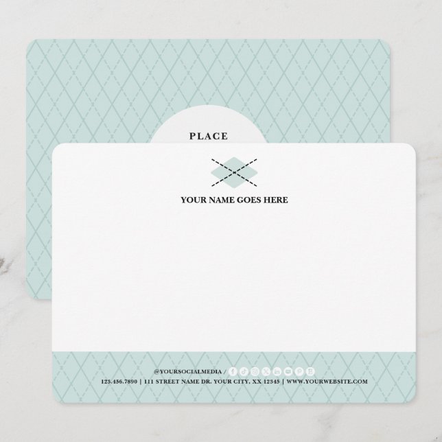 Argyle Stationery Cards | Colors are Customizable! (Front/Back)