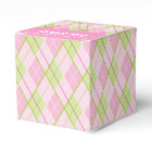 Argyle style pink ladies thank you golf gift box