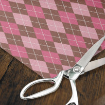 Argyle Style Pink on Brown Vintage Knit Decoupage