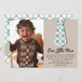 Argyle Tie Little Man Photo Birthday Invitations (Front/Back)