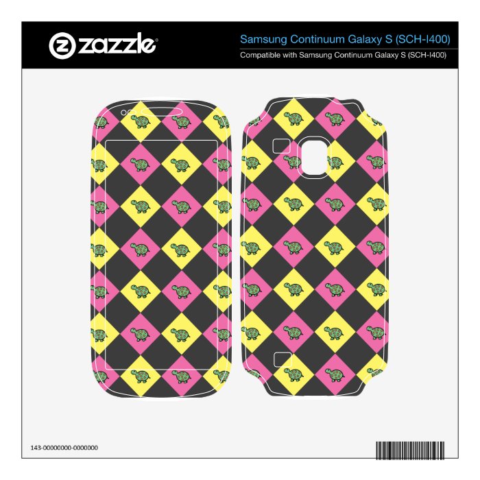 Argyle turtle pattern on black samsung continuum skin