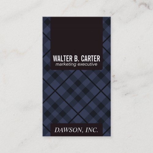 Argyle Vertical Deep Purple and Blue Business Card