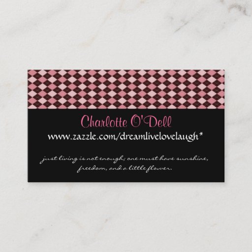 Customizable argyle; website marketing business cards