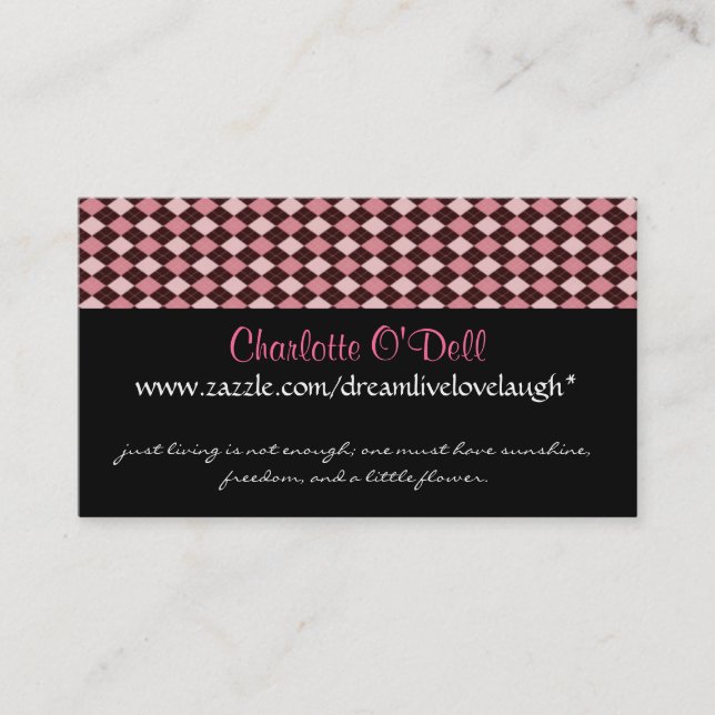 argyle; website marketing business card (Front)