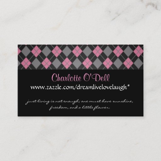 Customizable argyle; website marketing business cards