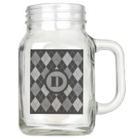 Argyle with Monogram Mason Jar