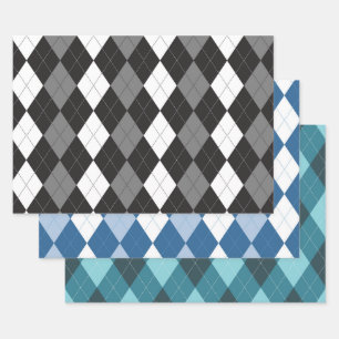 Argyle Wrapping Paper Sheets