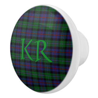 Argyll District Tartan with monogram / initials Ceramic Knob