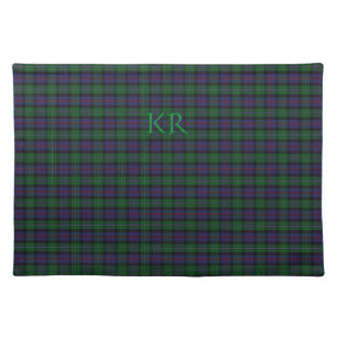 Argyll District Tartan with monogram / initials Cloth Placemat