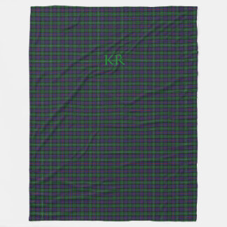 Argyll District Tartan with monogram / initials Fleece Blanket