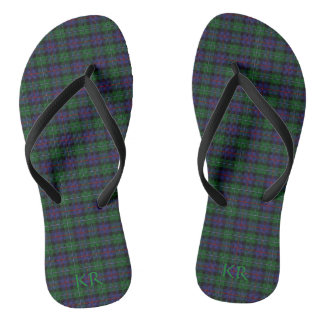 Argyll District Tartan with monogram / initials Flip Flops