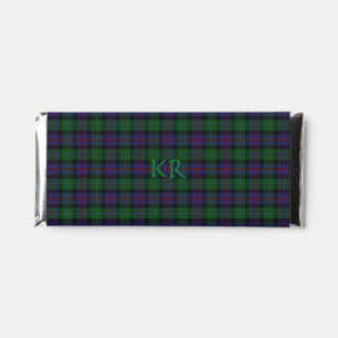 Argyll District Tartan with monogram / initials Hershey Bar Favors