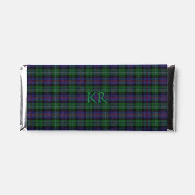 Argyll District Tartan with monogram / initials Hershey Bar Favors (Front)
