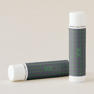 Argyll District Tartan with monogram / initials Lip Balm
