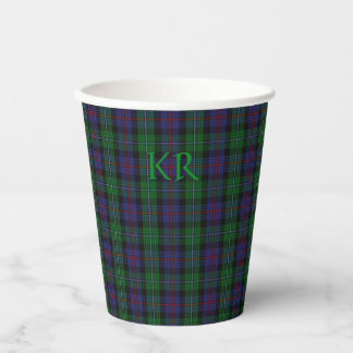Argyll District Tartan with monogram / initials Paper Cups