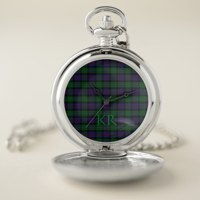 Argyll District Tartan with monogram / initials Pocket Watch (Inside)
