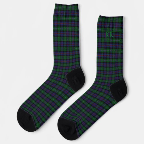 Argyll District Tartan with monogram  initials Socks