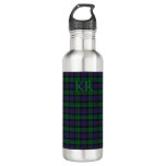 Argyll District Tartan With Monogram / Initials Stainless Steel Water Bottle at Zazzle