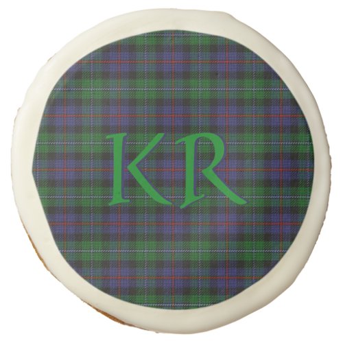 Argyll District Tartan with monogram  initials Sugar Cookie