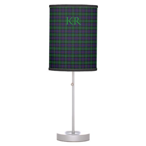 Argyll District Tartan with monogram / initials Table Lamp
