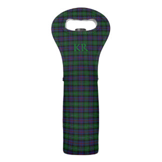 Argyll District Tartan with monogram / initials Wine Bag
